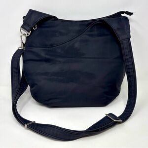 Travelon Anti Theft Black Nylon Crossbody Bag Purse RFID Flashlight Lightweight